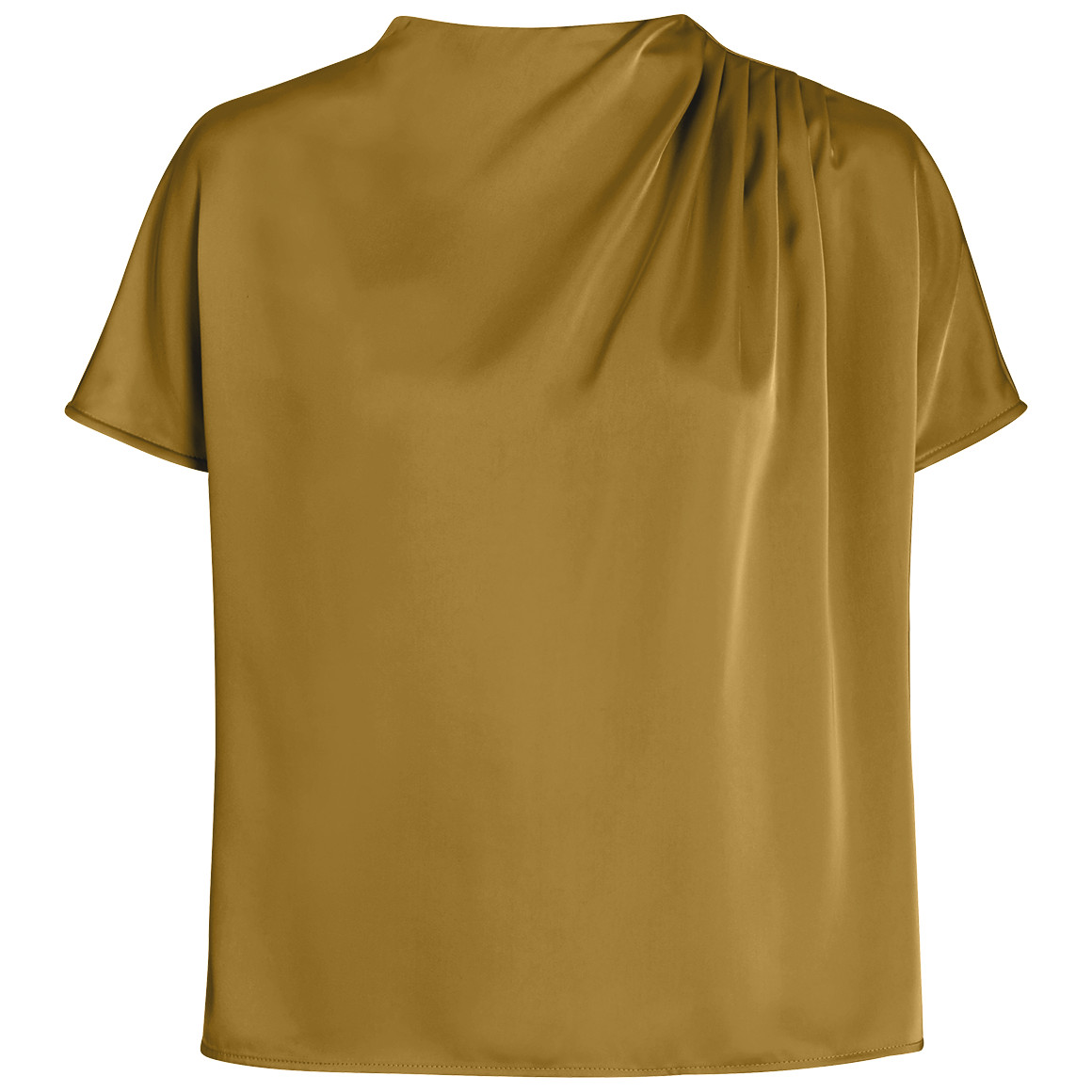 Damesblouse van satijn met plooidetail