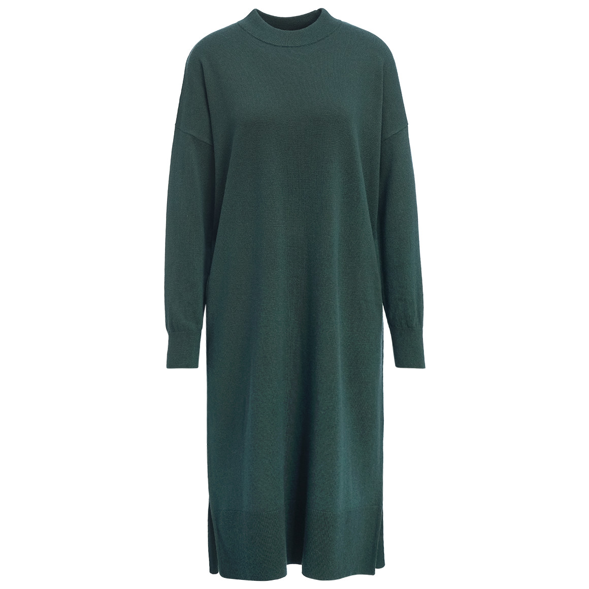 Wollen gebreide damesjurk met lange mouwen