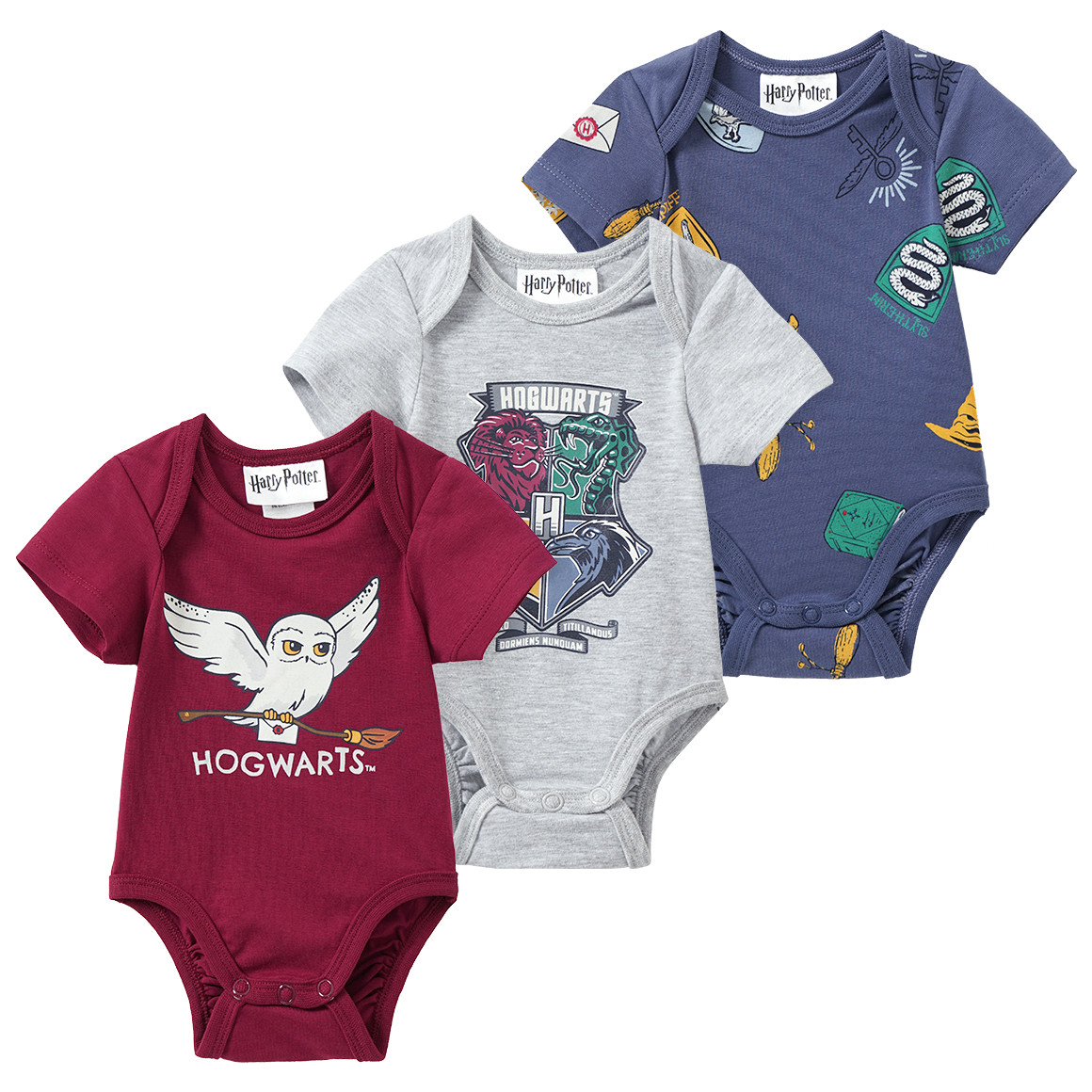 3 Harry Potter rompers in een set