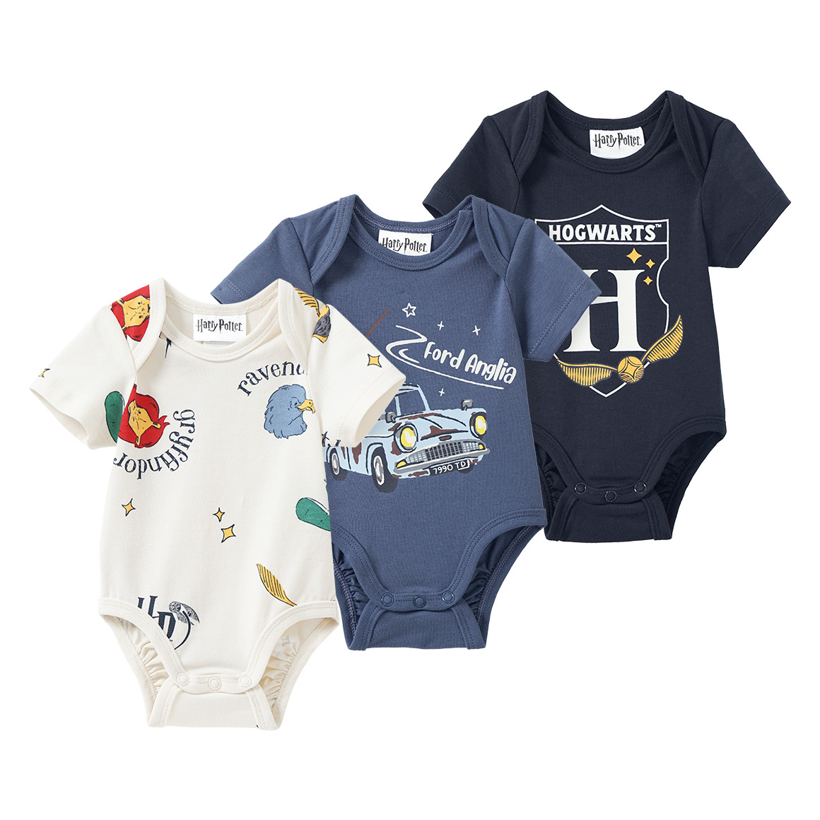 3 Harry Potter rompers in een set