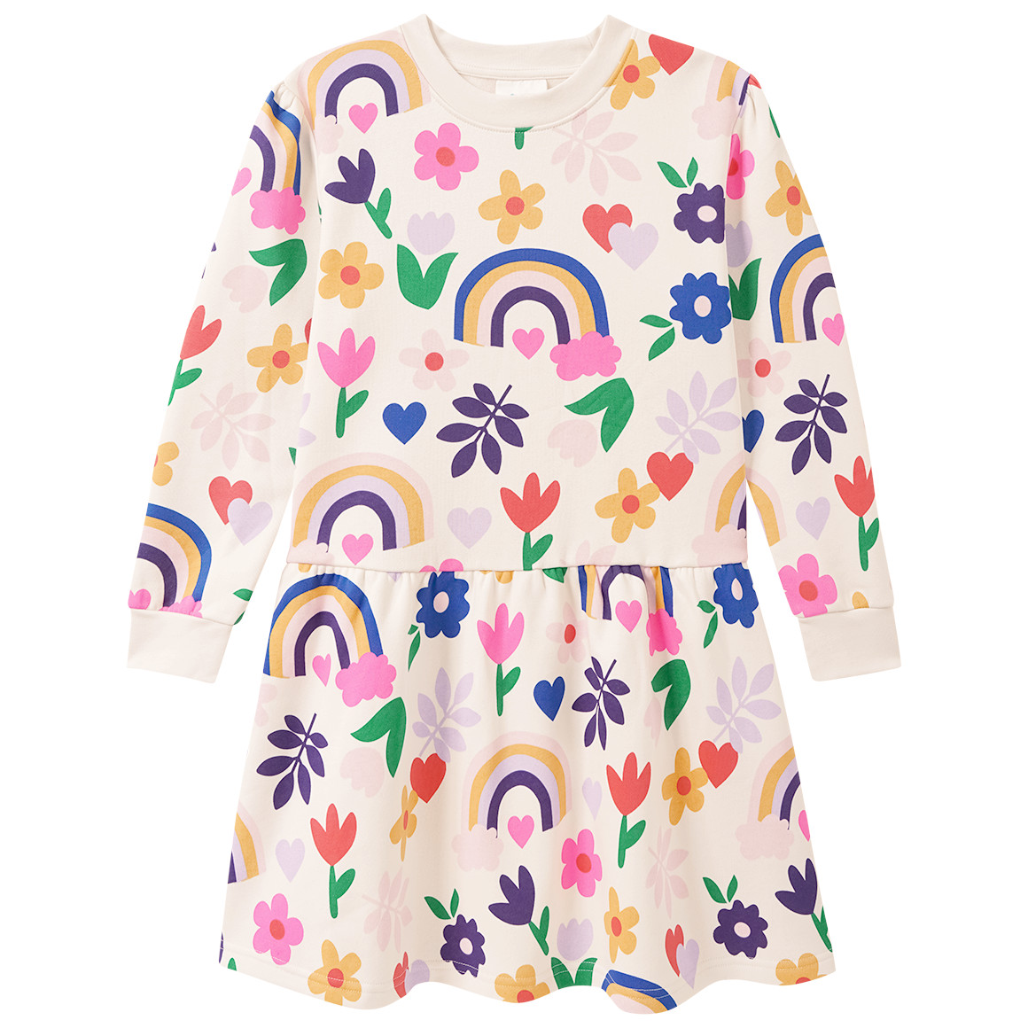 Mädchen Sweatkleid mit Allover-Print
