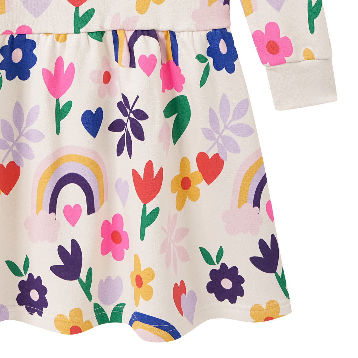 Mädchen Sweatkleid mit Allover-Print
