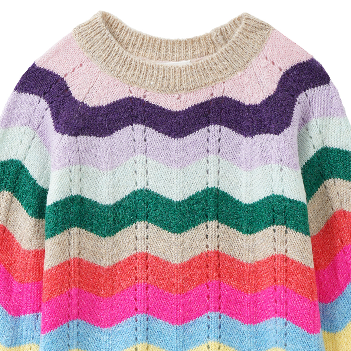 Mädchen Strickpullover mit Streifen