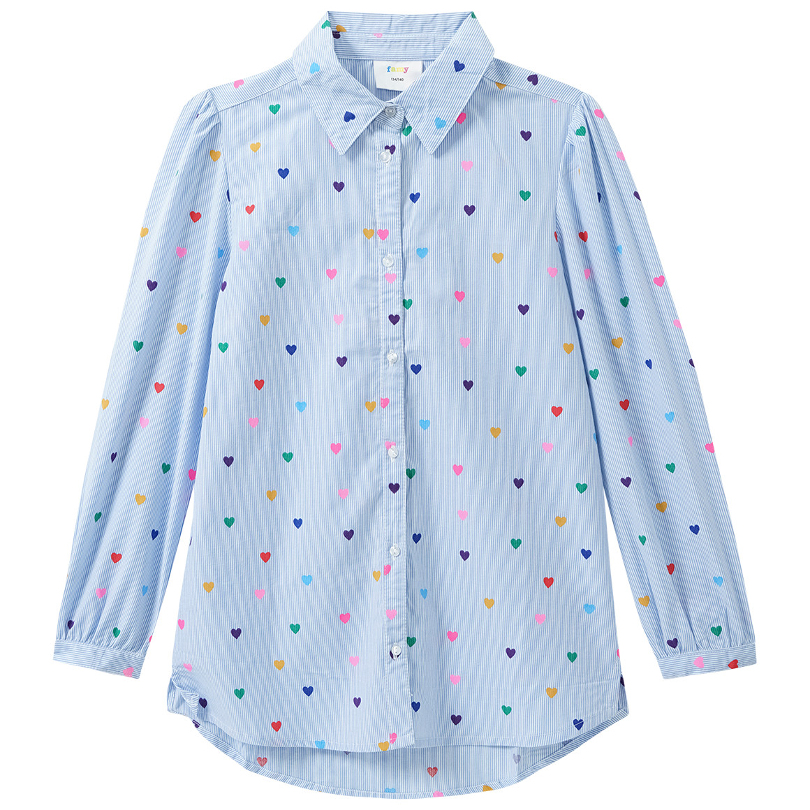 Meisjes shirt blouse met hart all-over