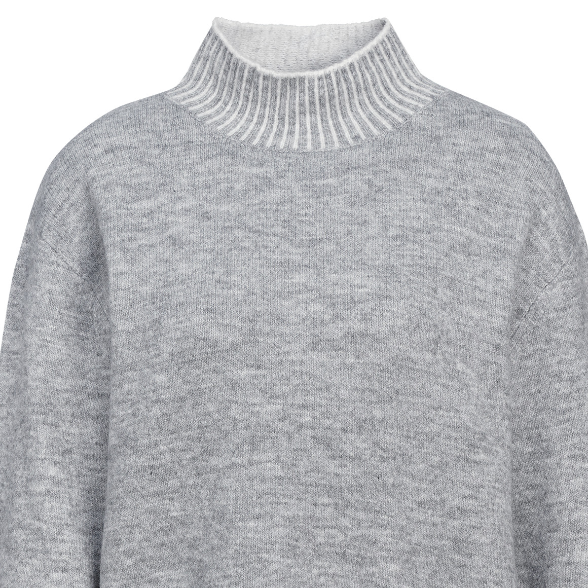 Dames gebreide trui met opstaande kraag