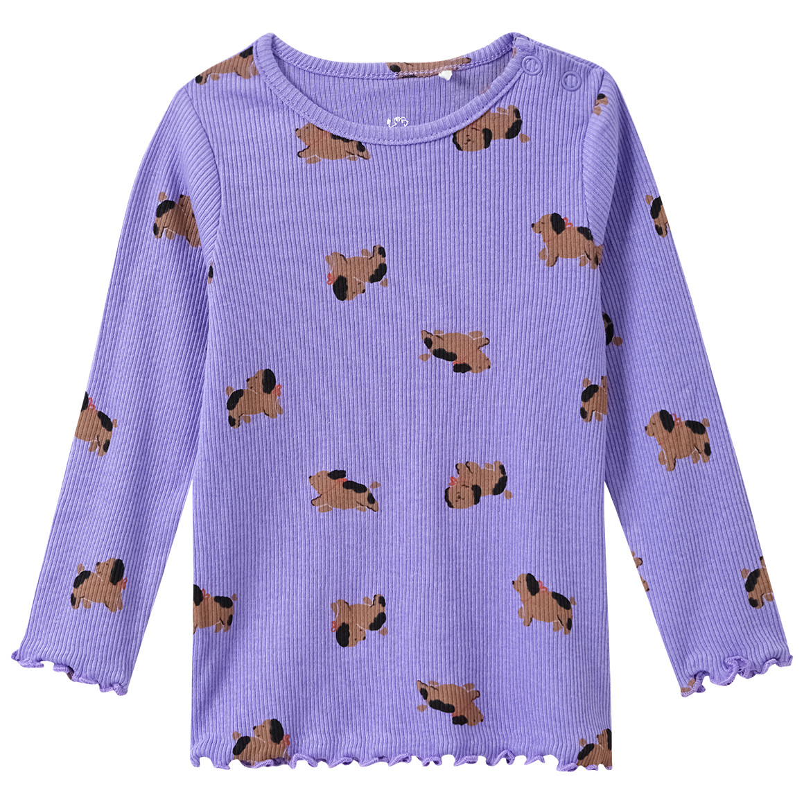 Baby shirt met lange mouwen en hond all-over