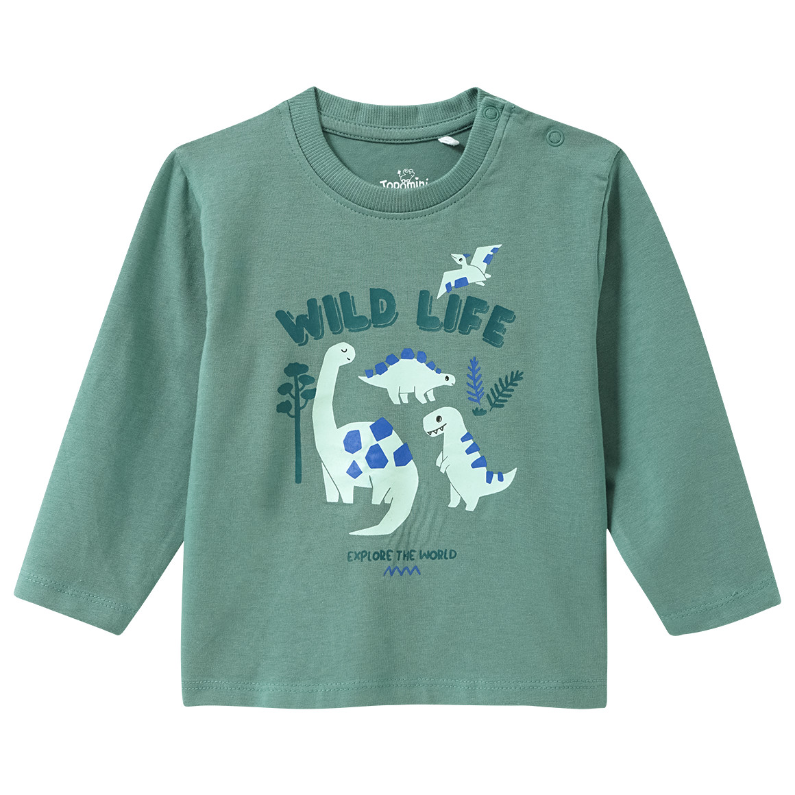 Baby shirt met lange mouwen en dino-print