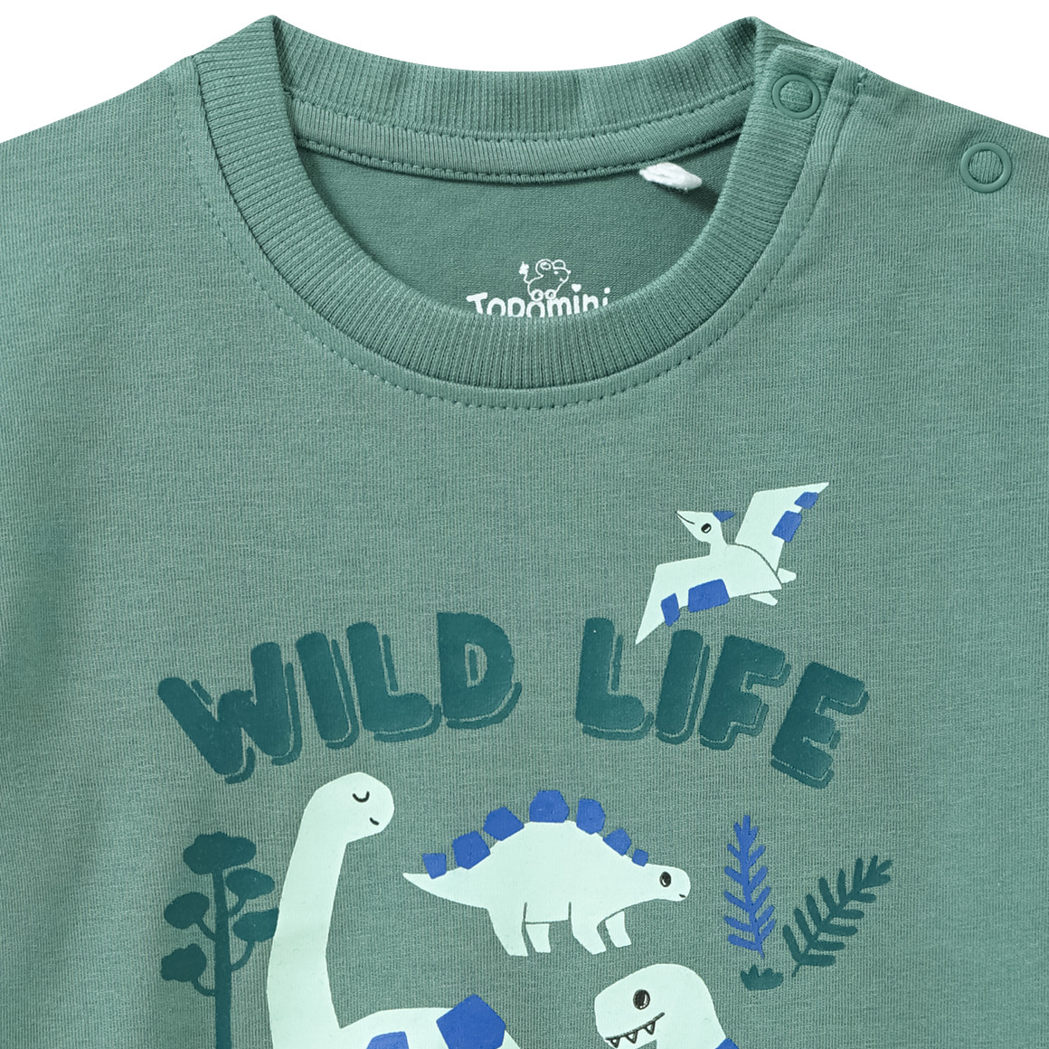 Baby shirt met lange mouwen en dino-print