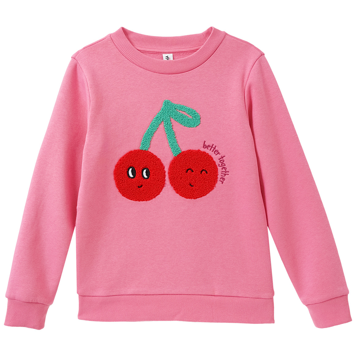 Mädchen Sweatshirt mit Kirsch-Applikation