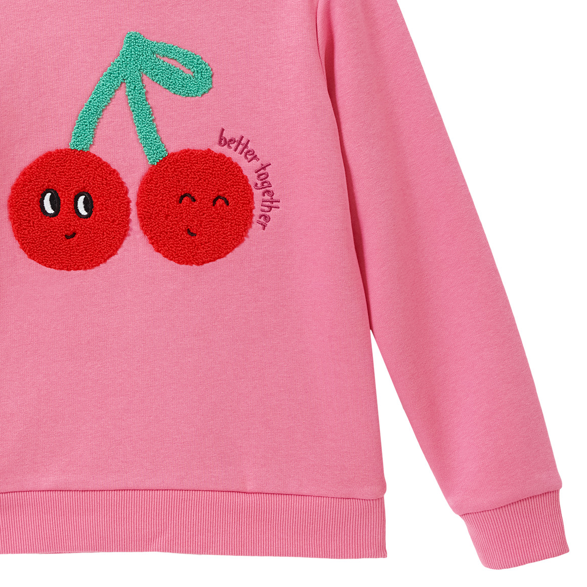 Mädchen Sweatshirt mit Kirsch-Applikation