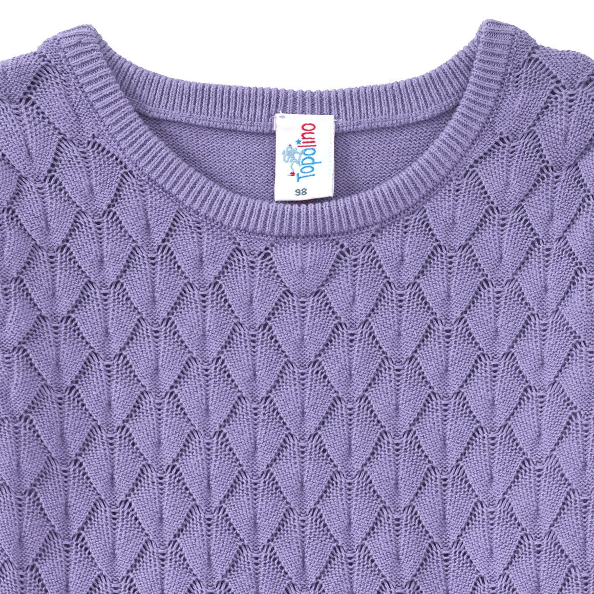 Gebreide meisjesjurk met honingraatstructuur