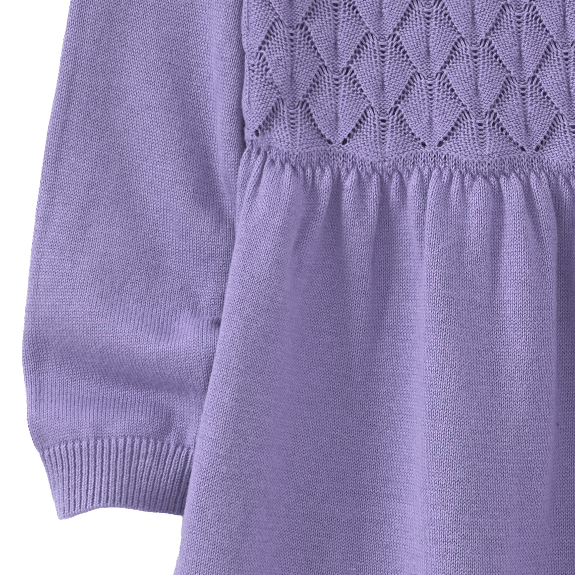 Gebreide meisjesjurk met honingraatstructuur