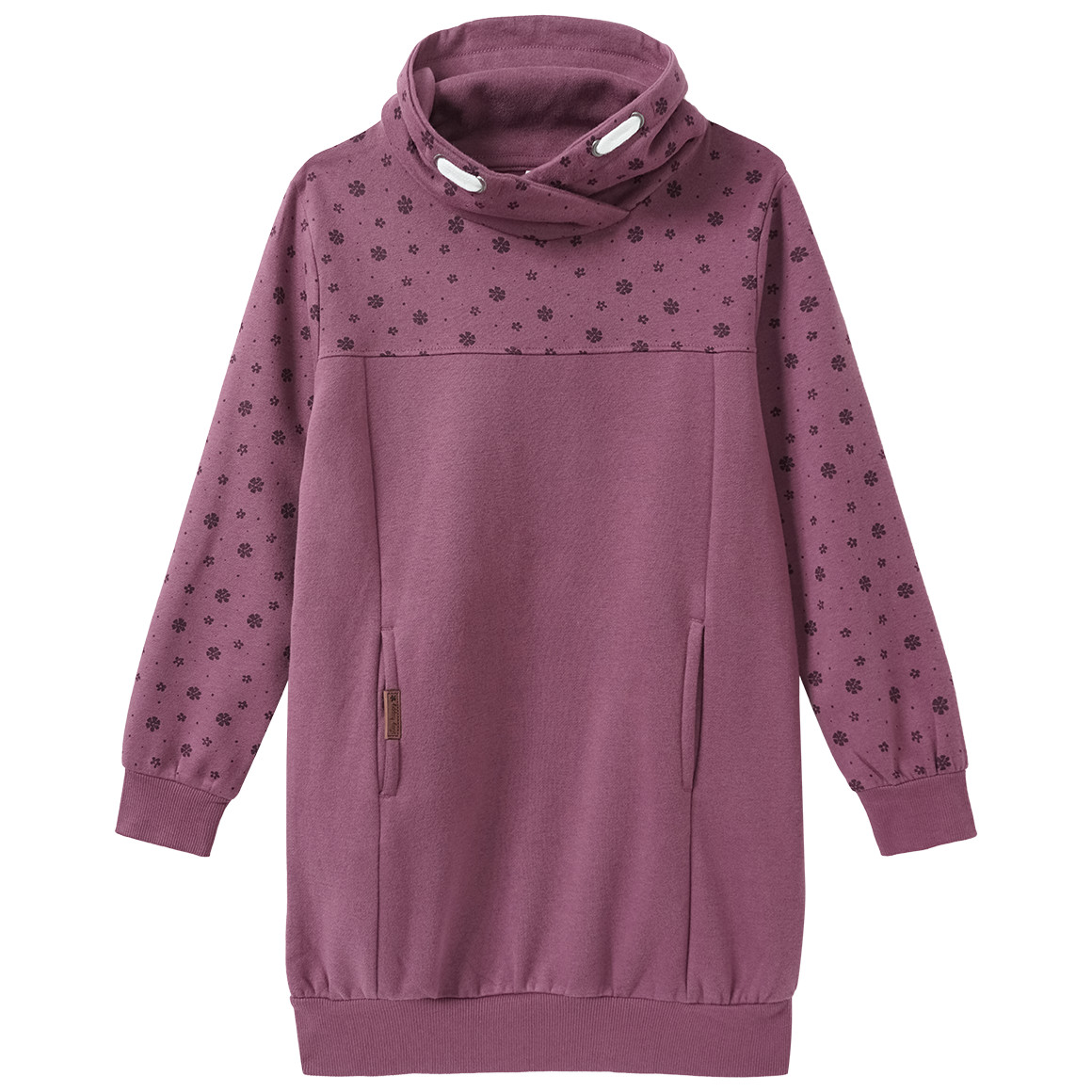 Mädchen Sweatkleid mit Schalkragen