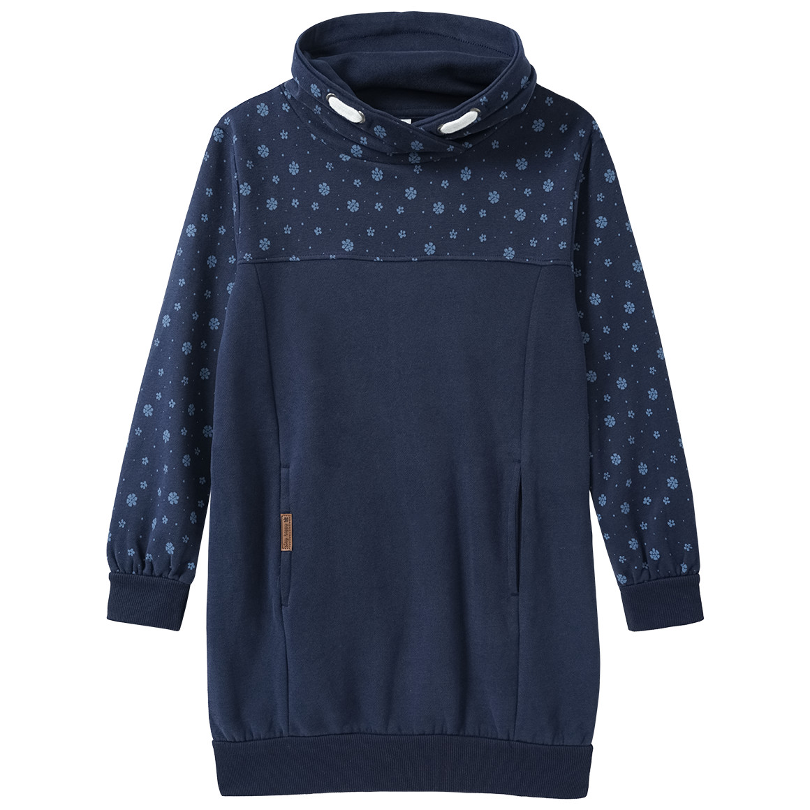 Mädchen Sweatkleid mit Schalkragen