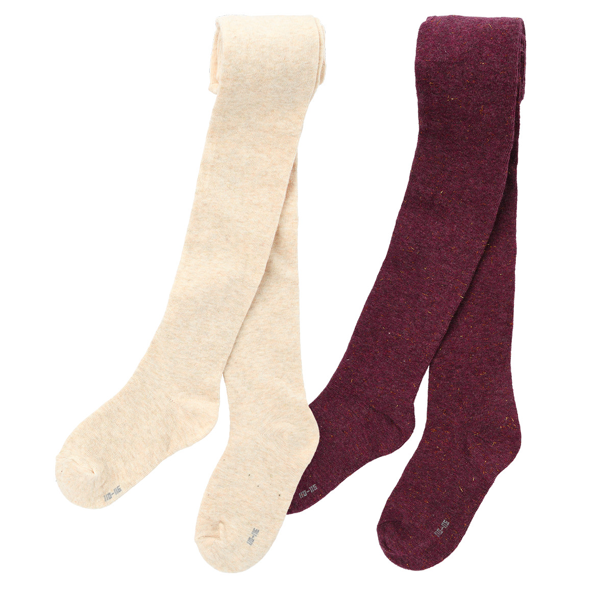 2 Mädchen Strumpfhosen mit Glitzer-Effekt