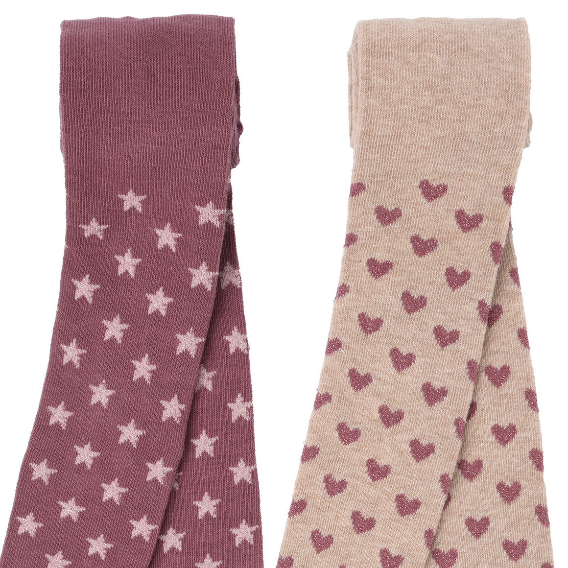 2 Meisjes maillots met glitter all-over