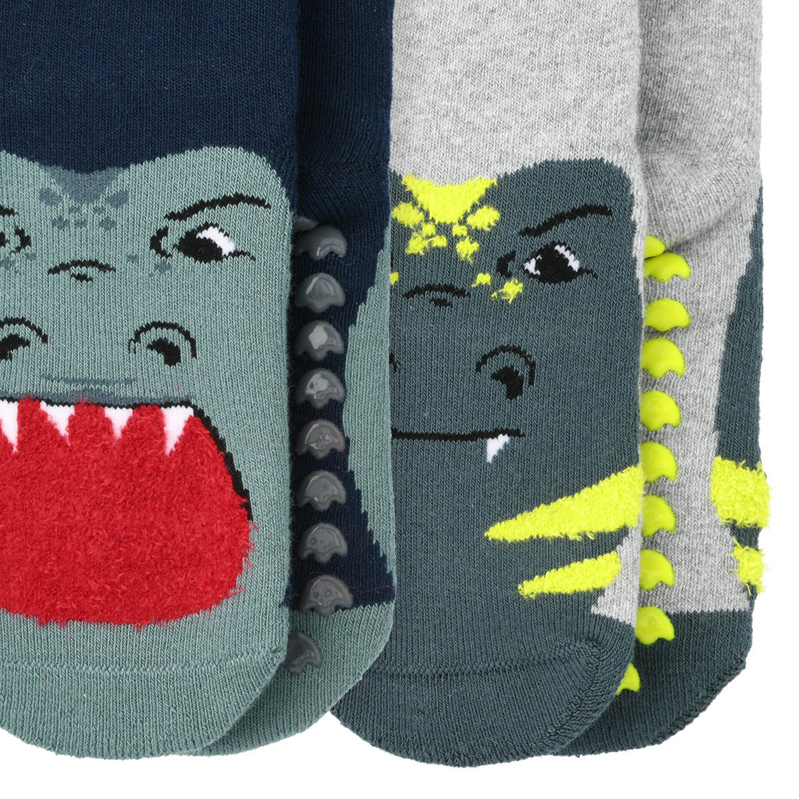 2 Jungen Stoppersocken mit Dino-Motiven