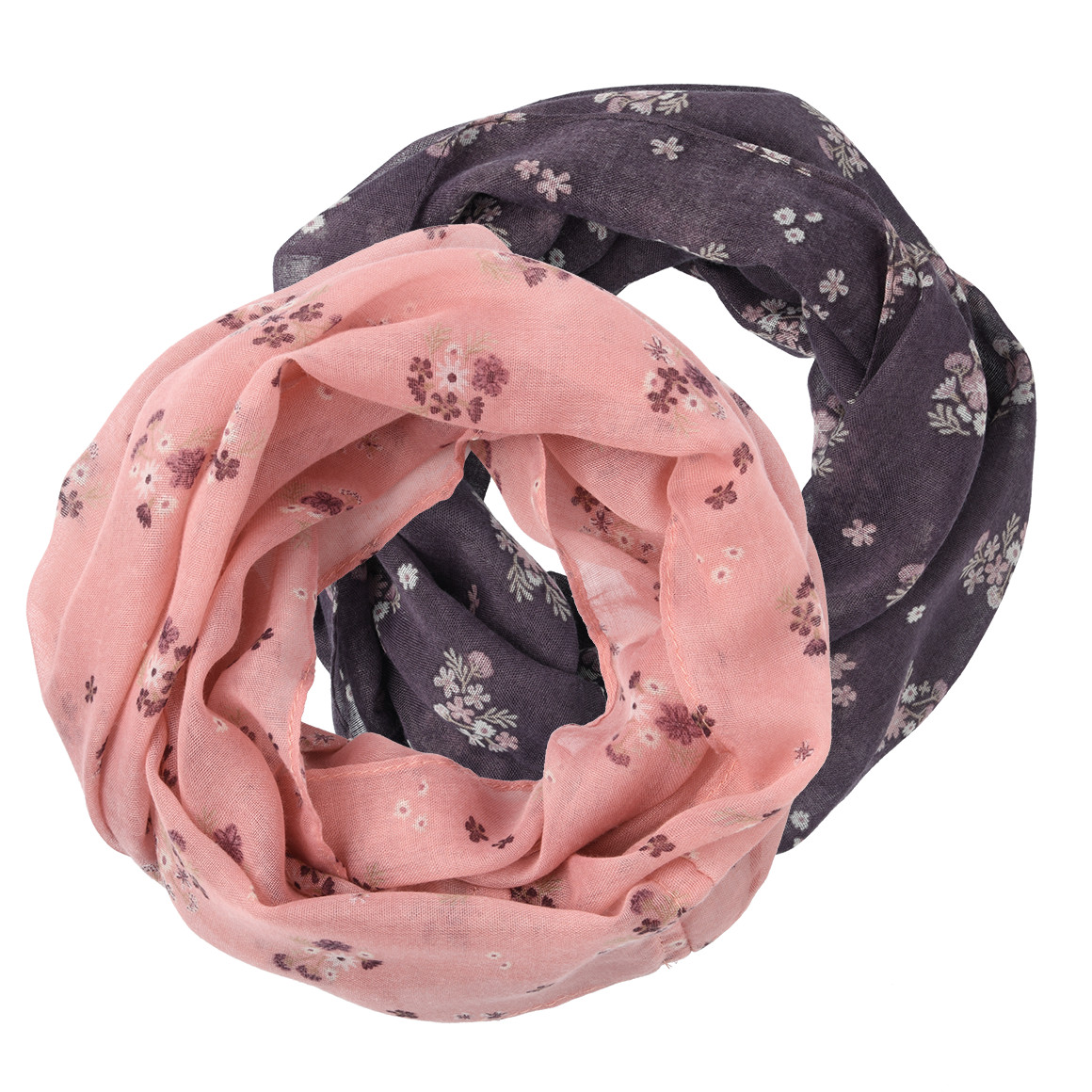 2 meisjessjaals met bloemmotief