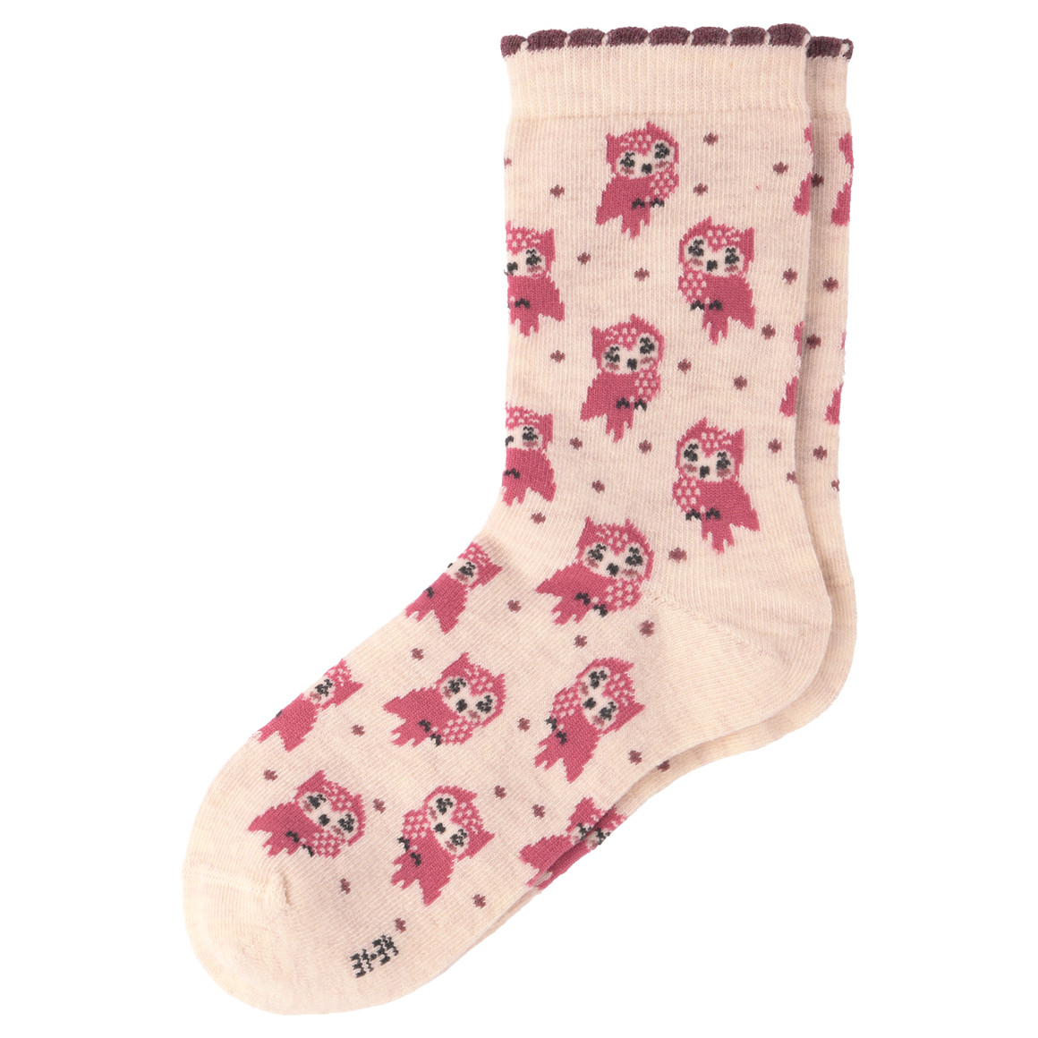 3 Paar Mädchen Socken mit Eulen-Motiv