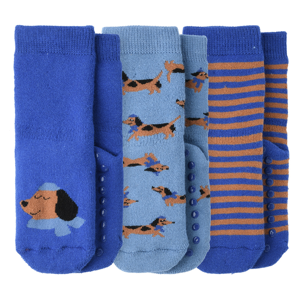 3 Paar Baby Stoppersocken mit Bio-Baumwolle  