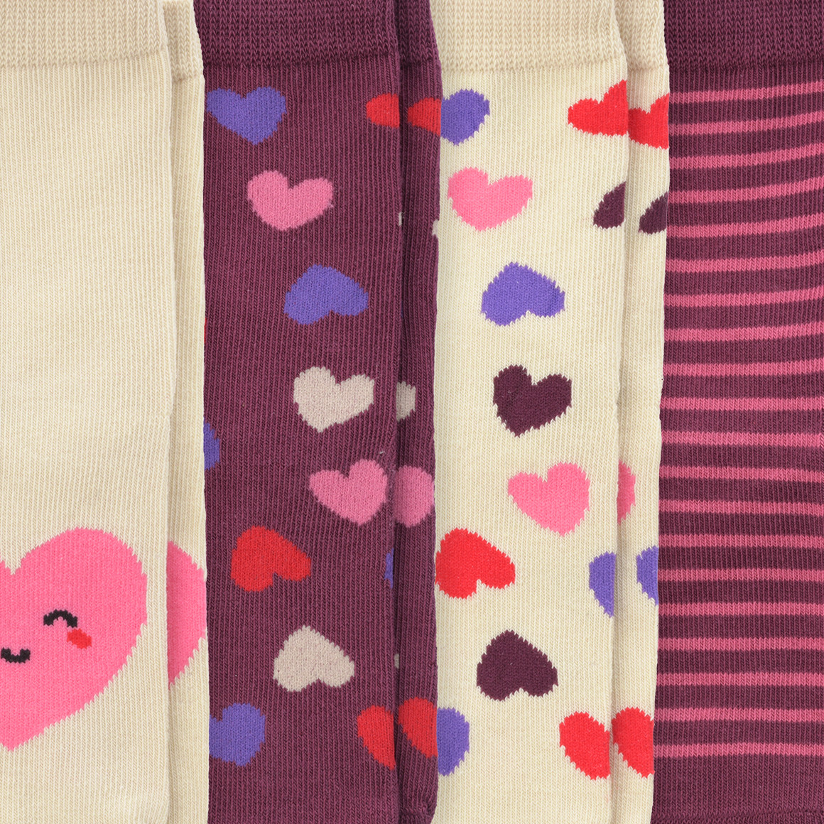 5 paar meisjessokken met biologisch katoen