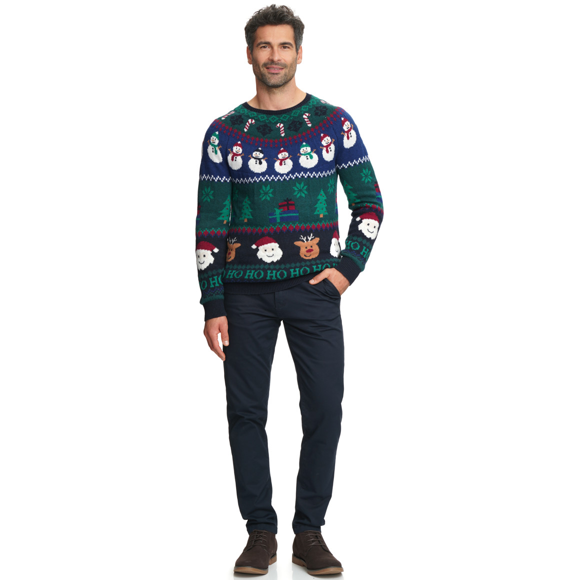 Heren Kersttrui met all-overmotief