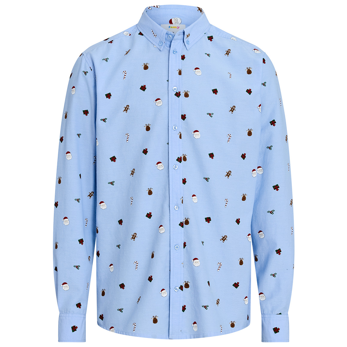 Heren kerstshirt met all-over dessin