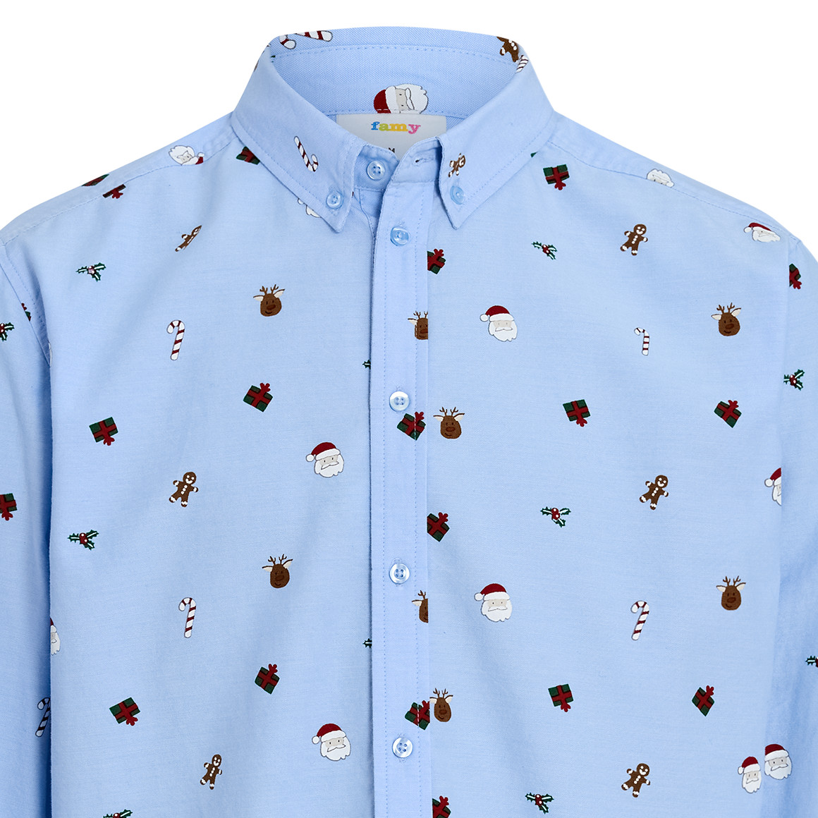 Heren kerstshirt met all-over dessin