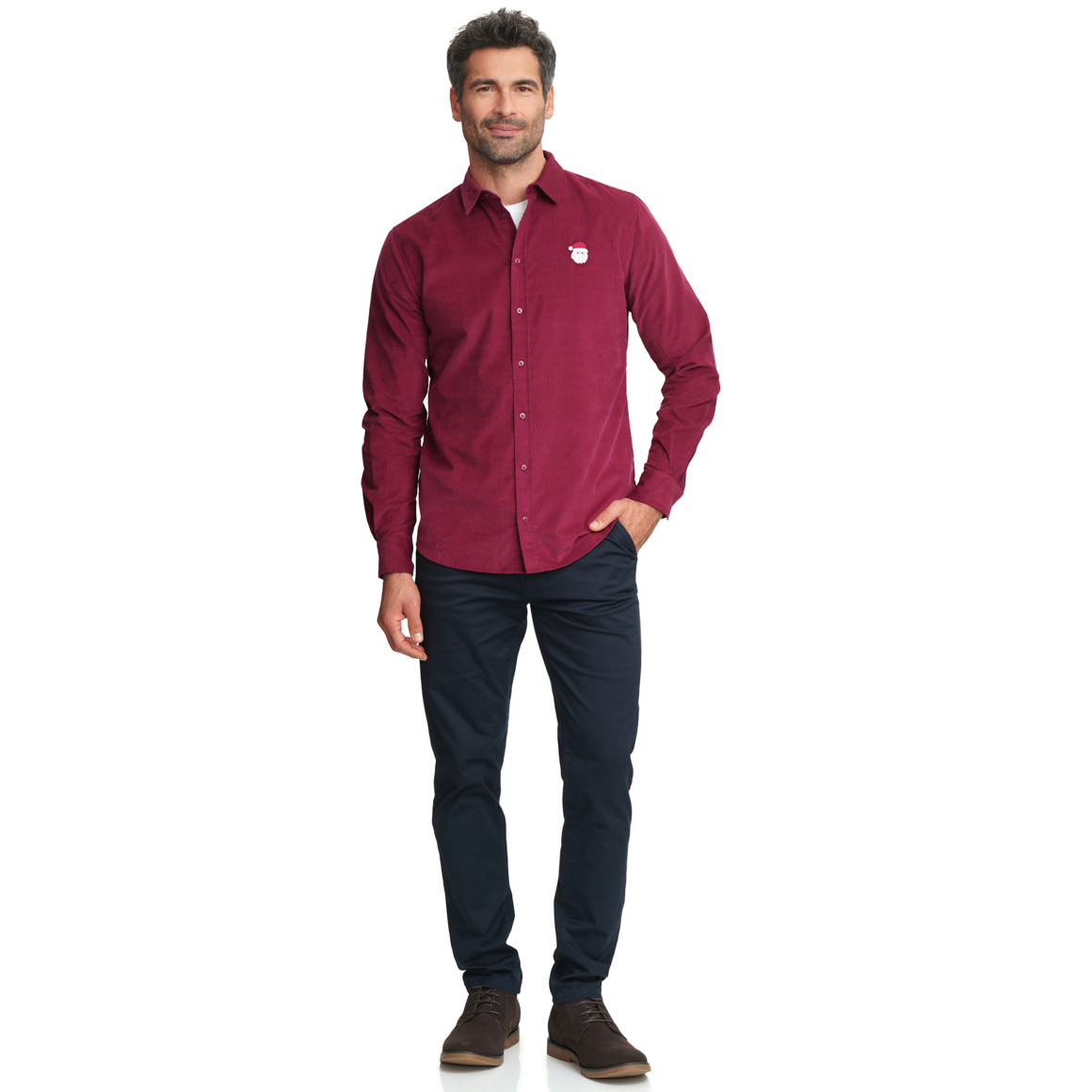 Heren kerstshirt met borduursel