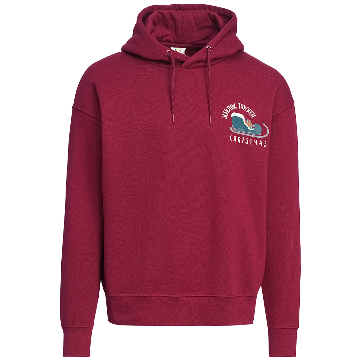 Herren Weihnachtshoodie mit Schlitten-Print