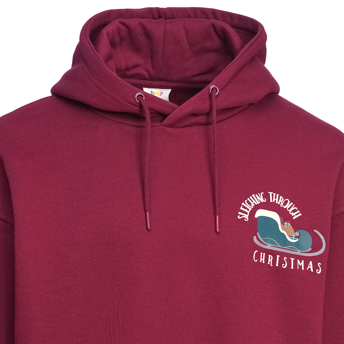 Herren Weihnachtshoodie mit Schlitten-Print