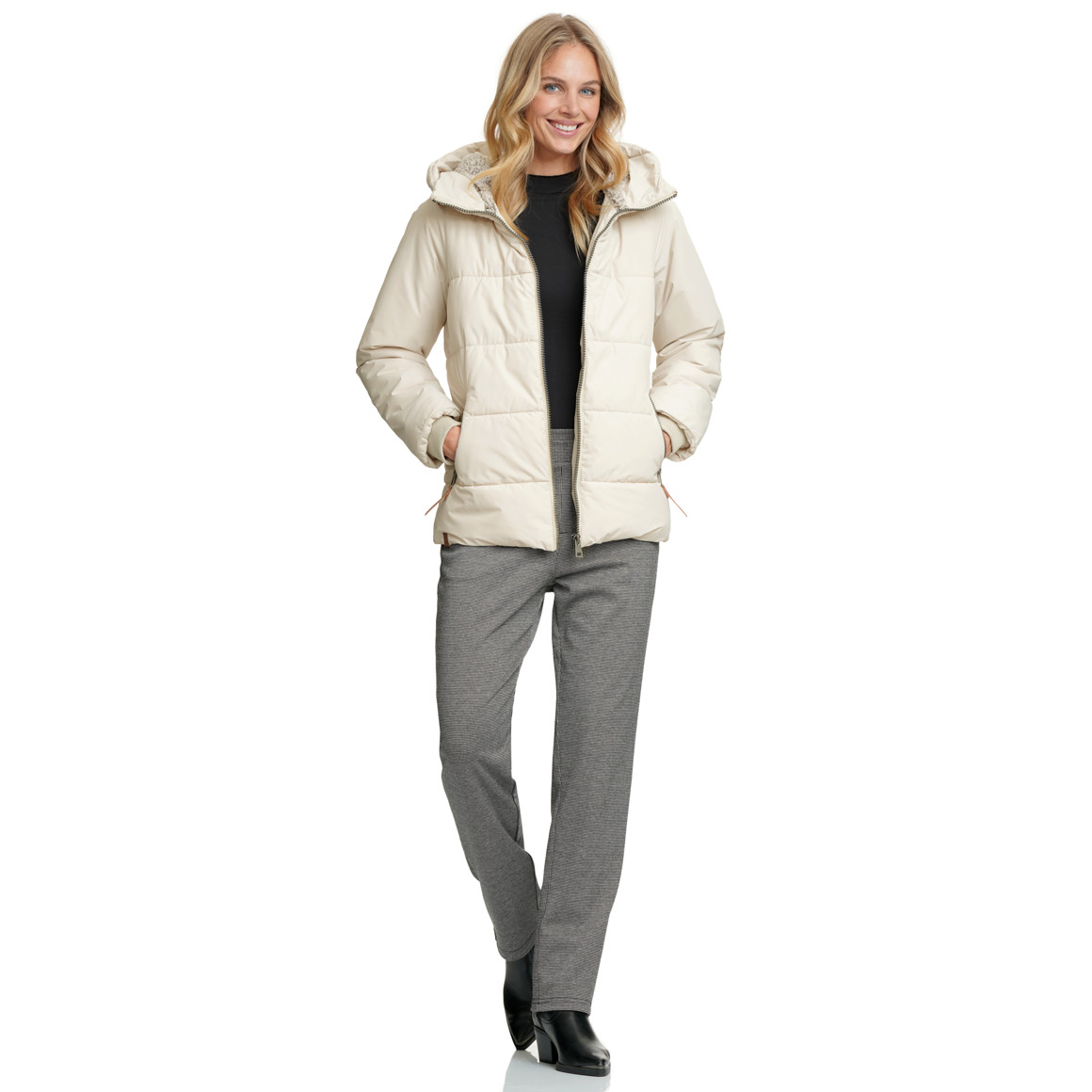 Damen Jacke mit Fellkapuze