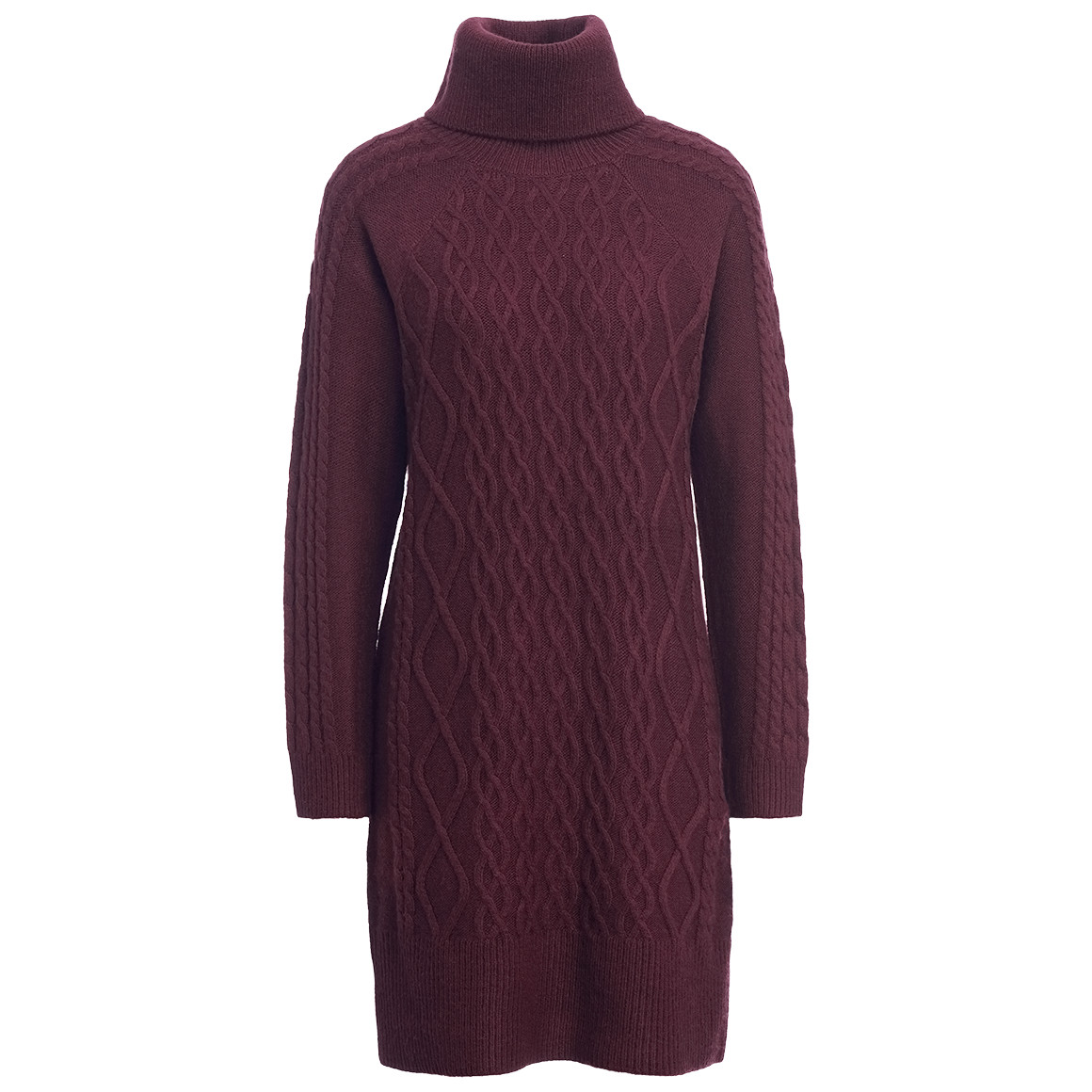 Dames gebreide jurk met kabelpatroon