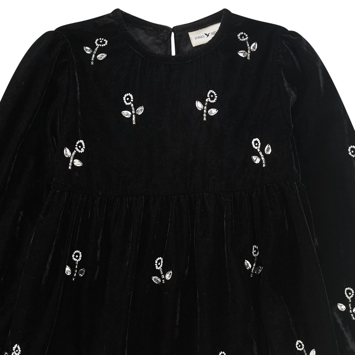 Mädchen Samtkleid mit Glitzersteinchen