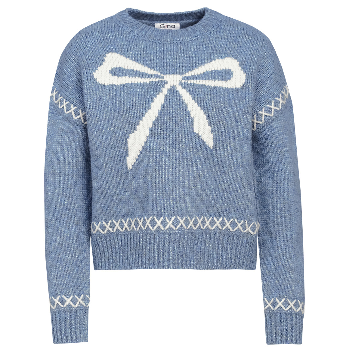 Damen Strickpullover mit Schleifen-Muster