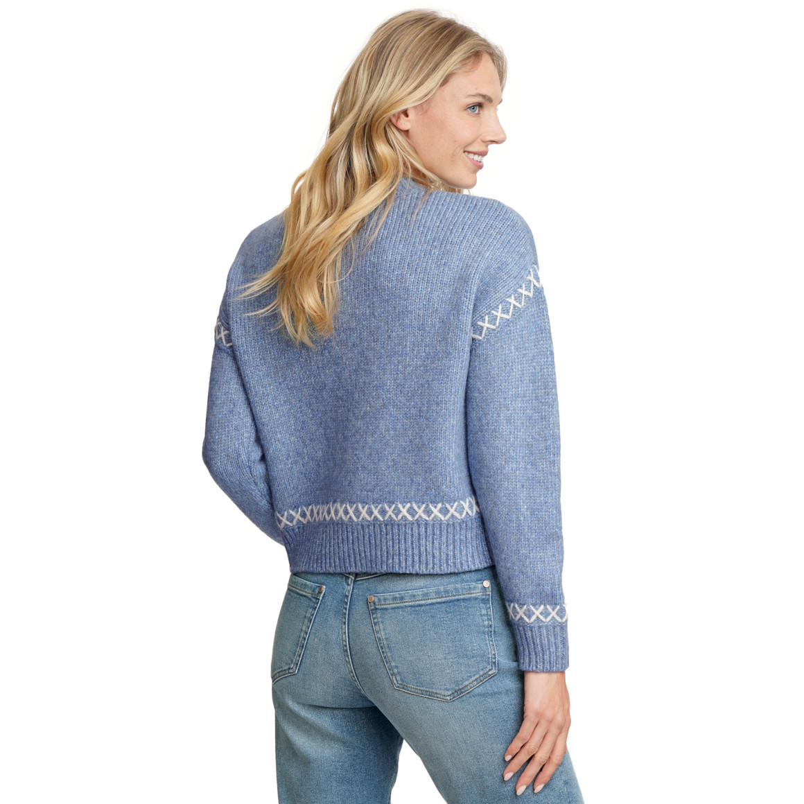 Damen Strickpullover mit Schleifen-Muster
