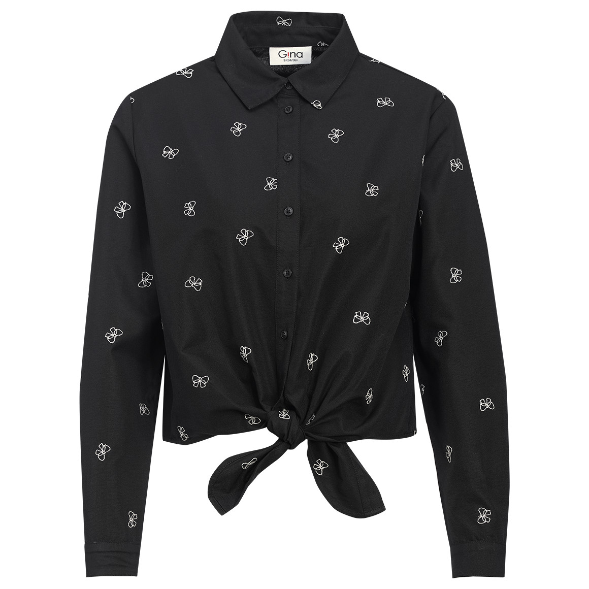 Overhemdblouse voor dames met knoopdetail