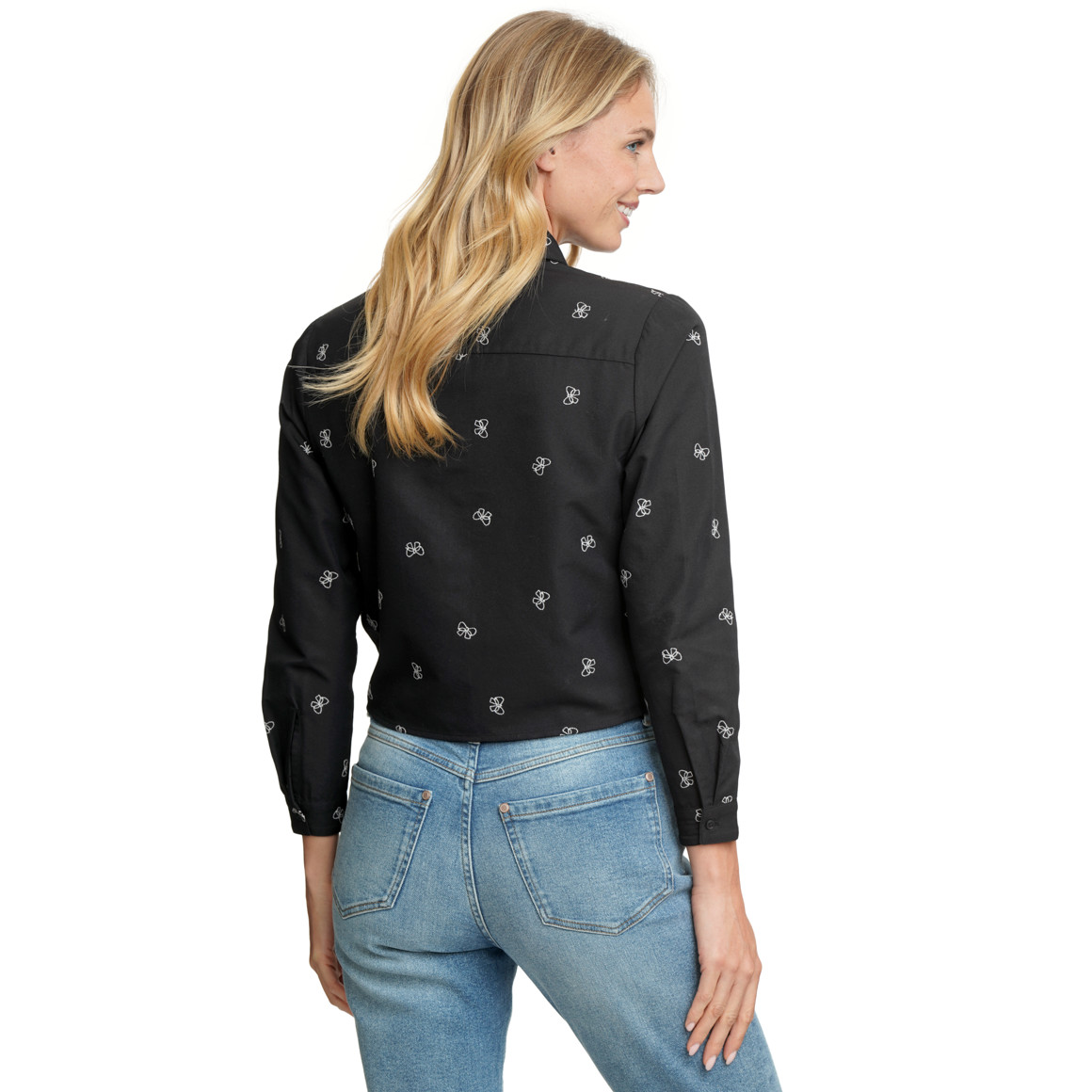 Overhemdblouse voor dames met knoopdetail