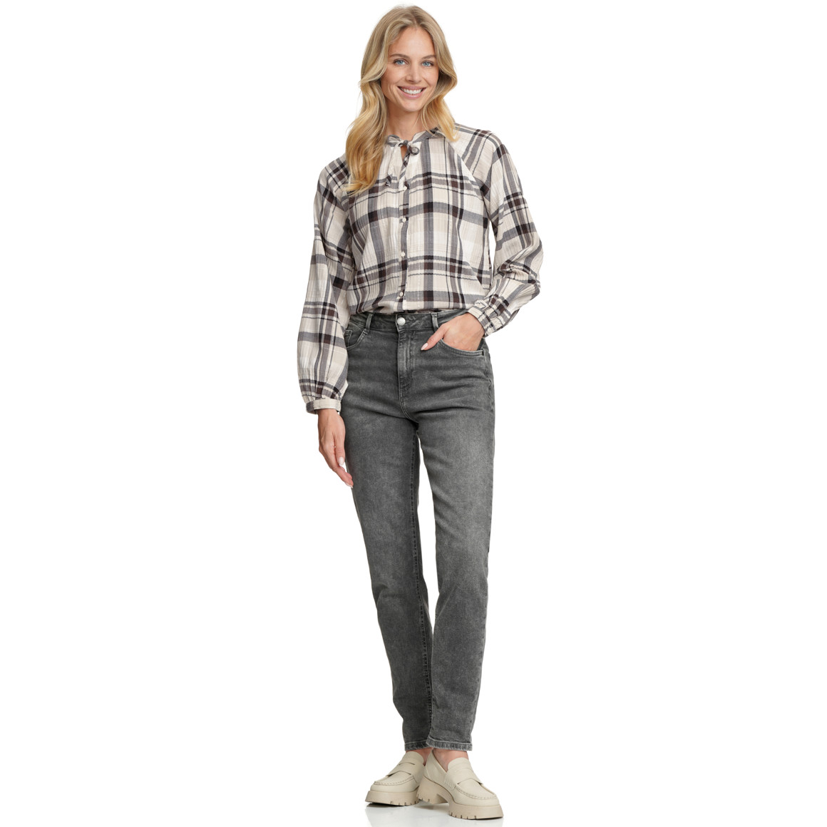 Damesblouse met geruit patroon