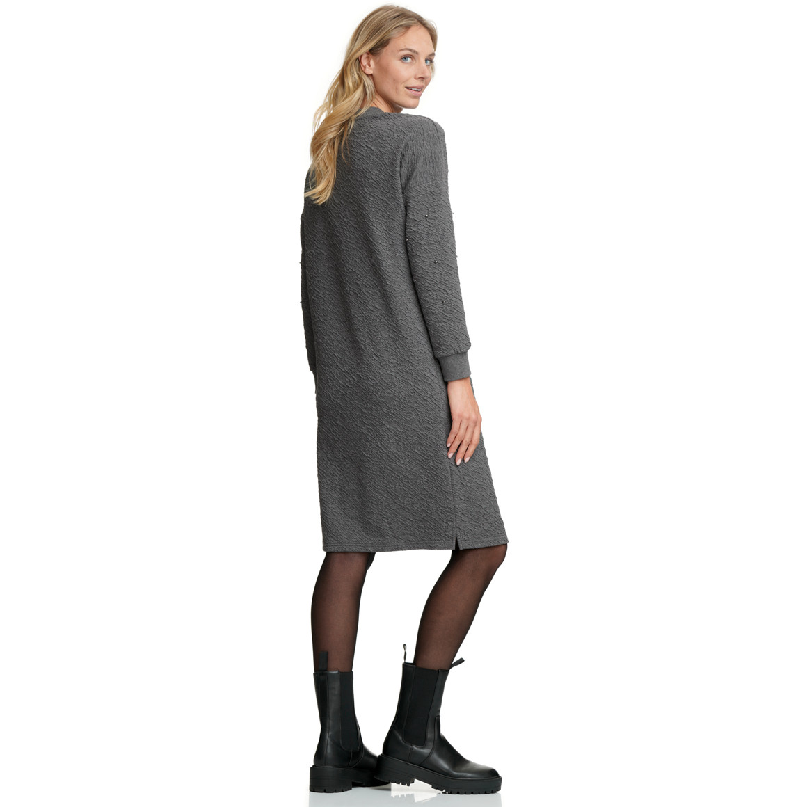 Damen Sweatkleid mit Zier-Perlen