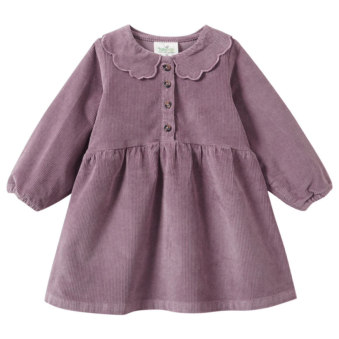 Mädchen Cordkleid mit Bubikragen