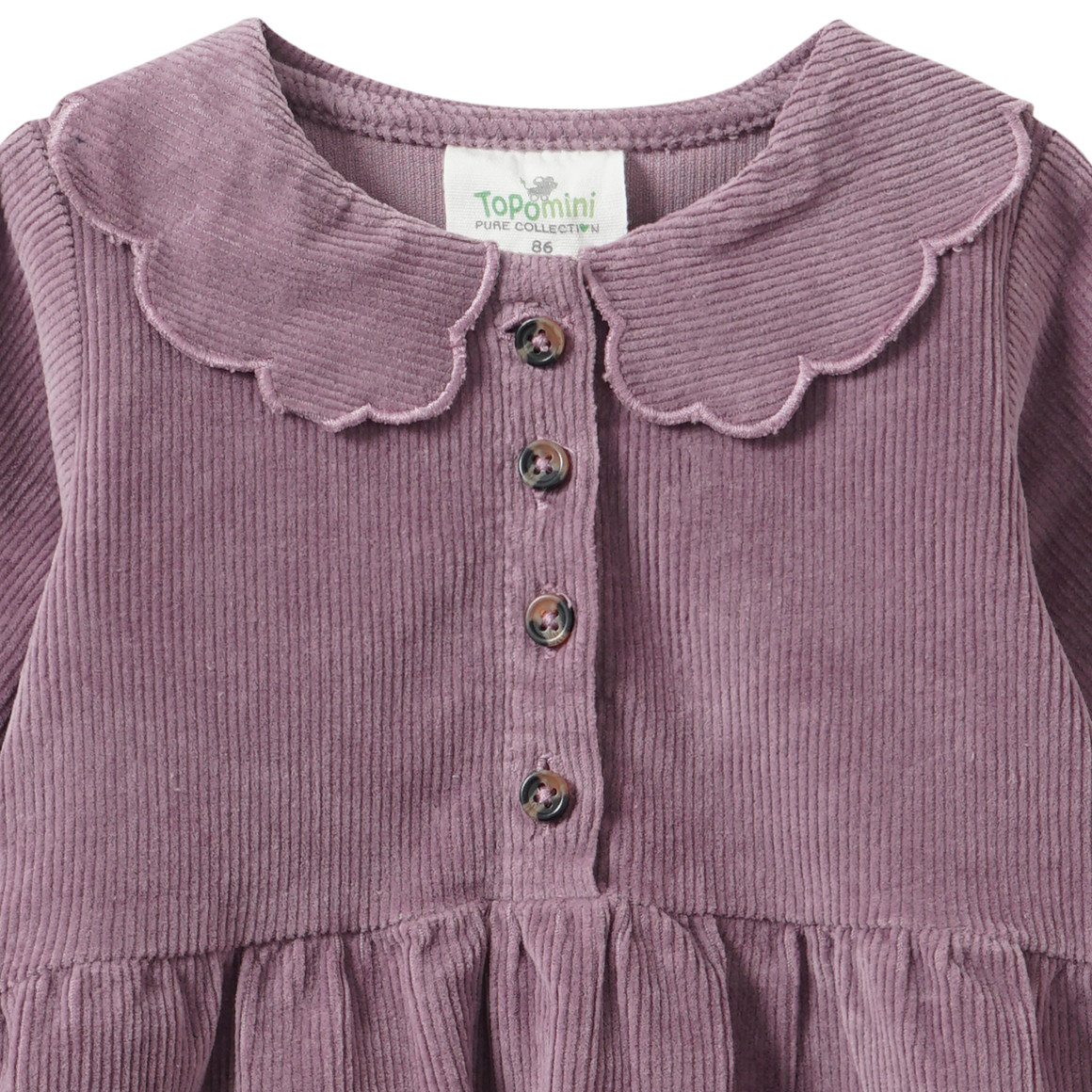 Mädchen Cordkleid mit Bubikragen