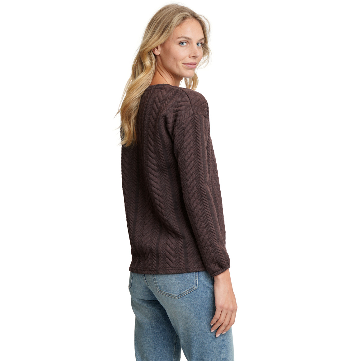 Damen Sweatshirt mit Strukturmuster