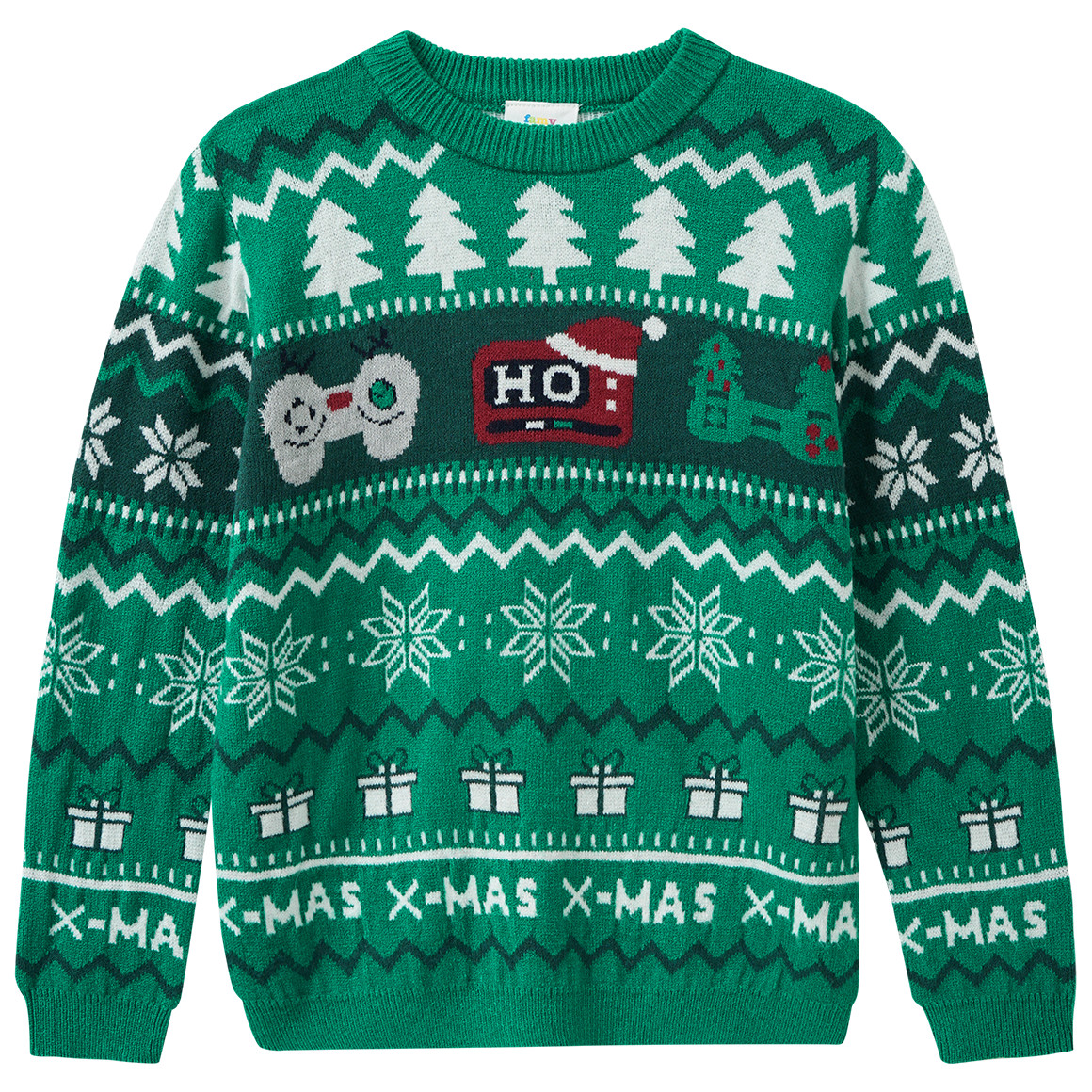 Kersttrui voor jongens met all-overmotief