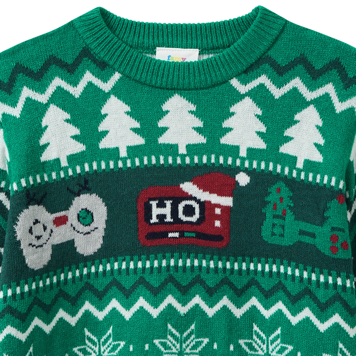 Kersttrui voor jongens met all-overmotief