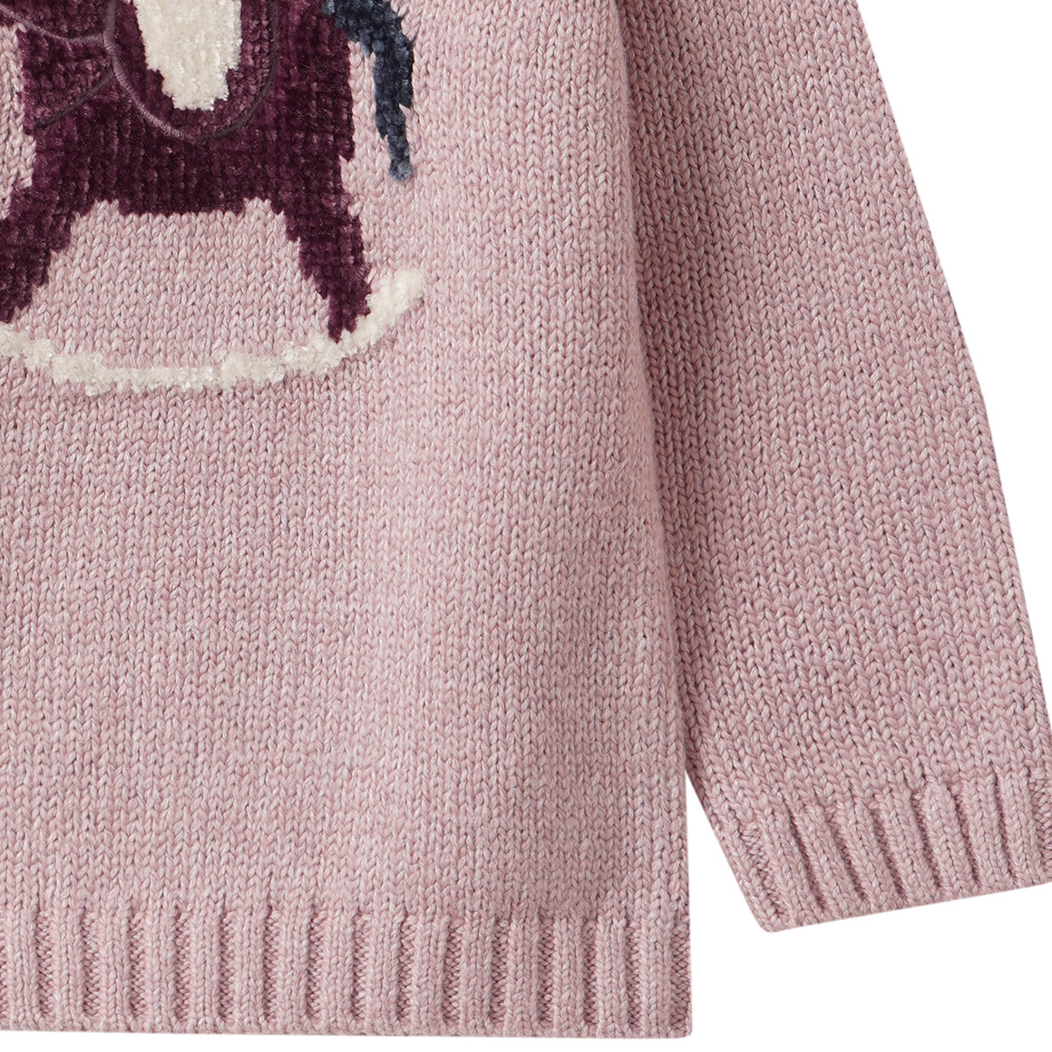Baby Strickpullover mit Schaukelpferd-Motiv