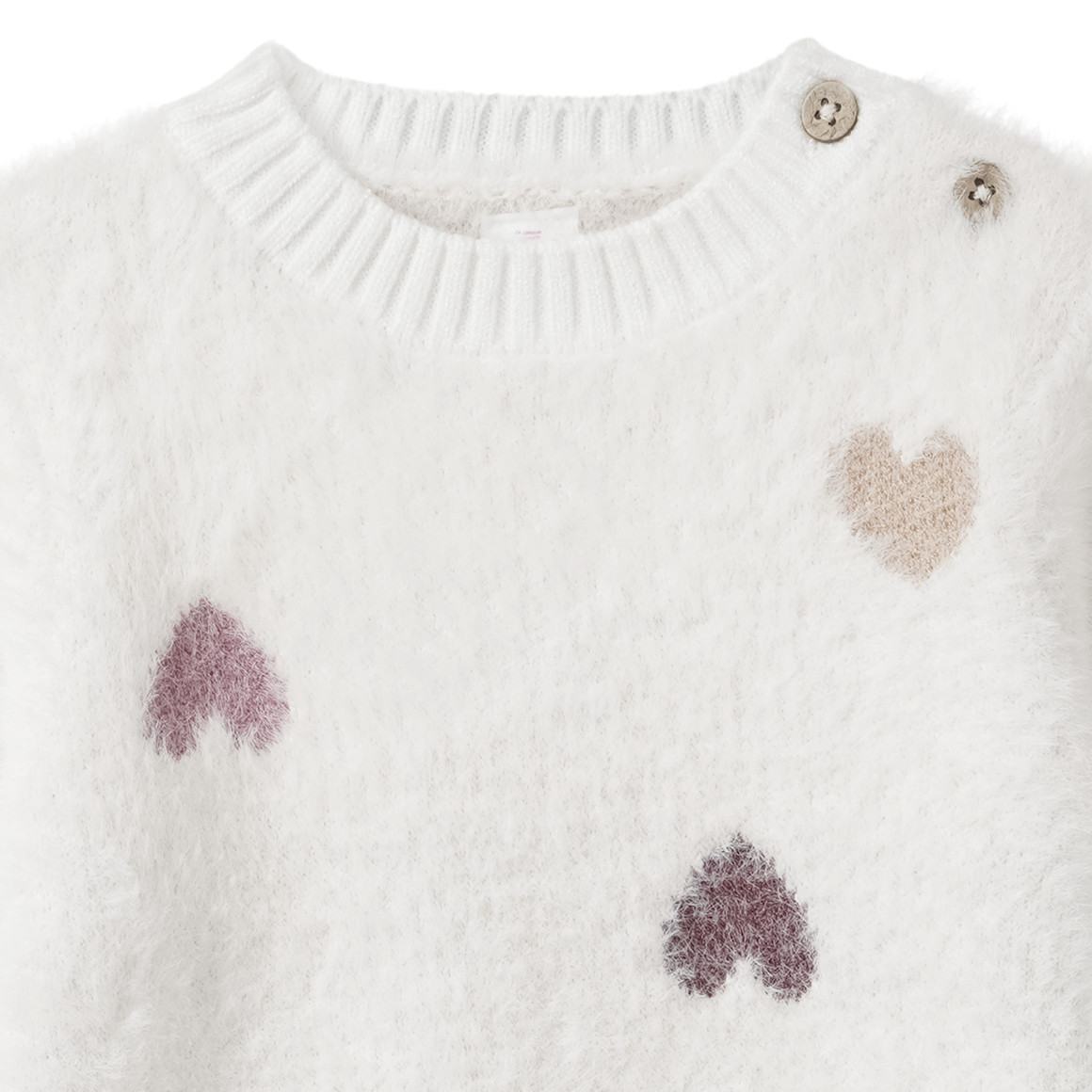 Gebreide trui voor baby’s met hartjes