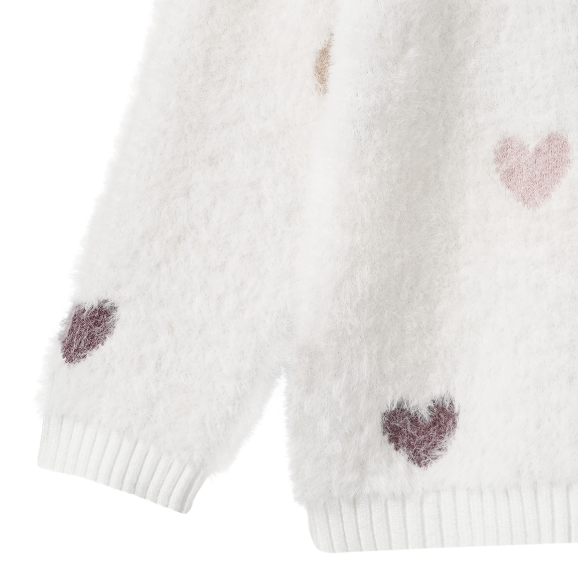 Gebreide trui voor baby’s met hartjes