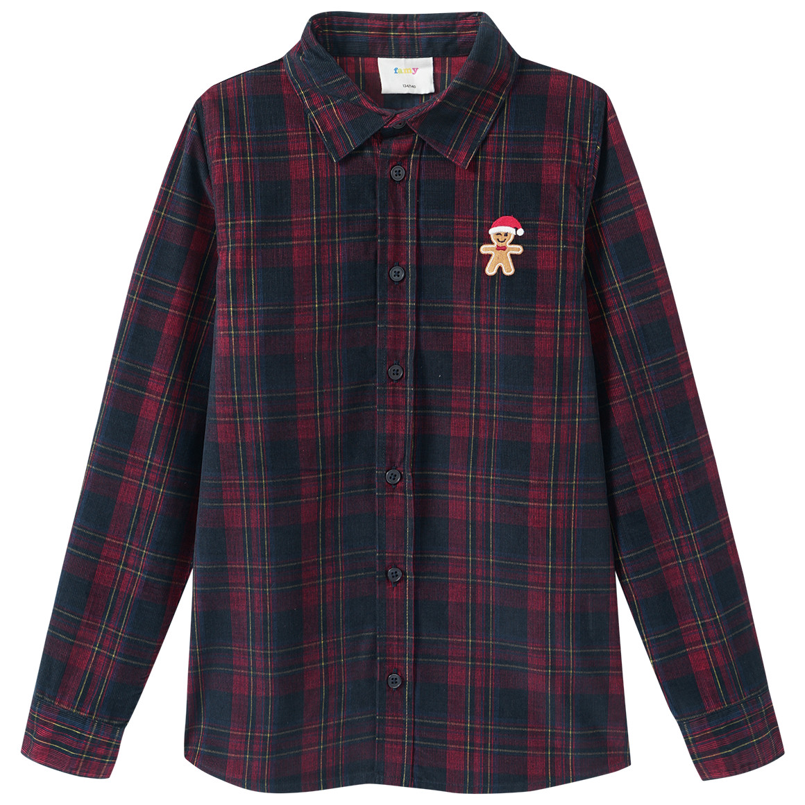 Jungen Weihnachtshemd mit Stickerei
