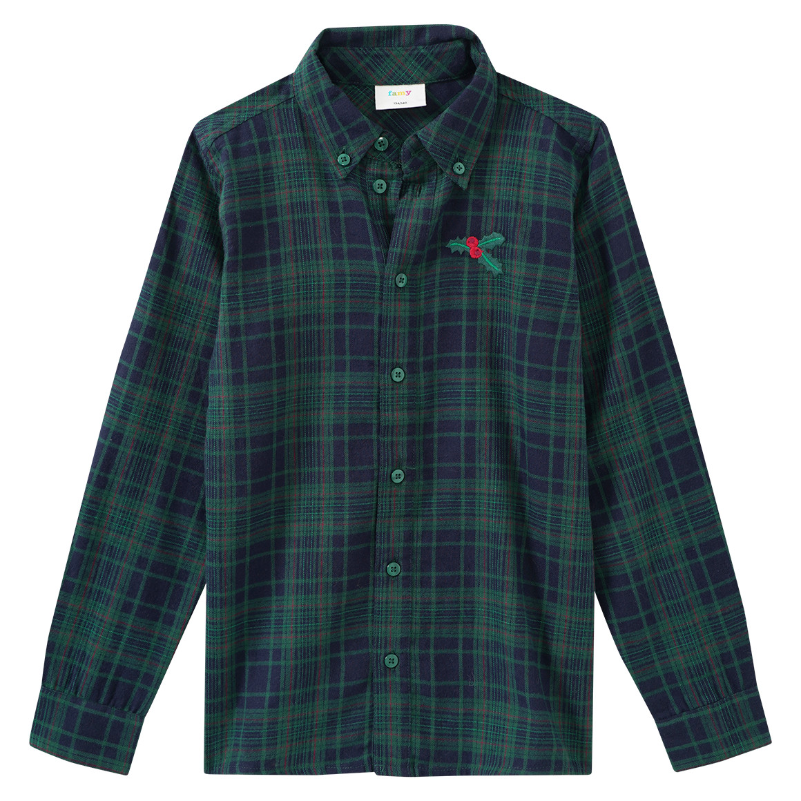 Jongens' kerstshirt met borduursel